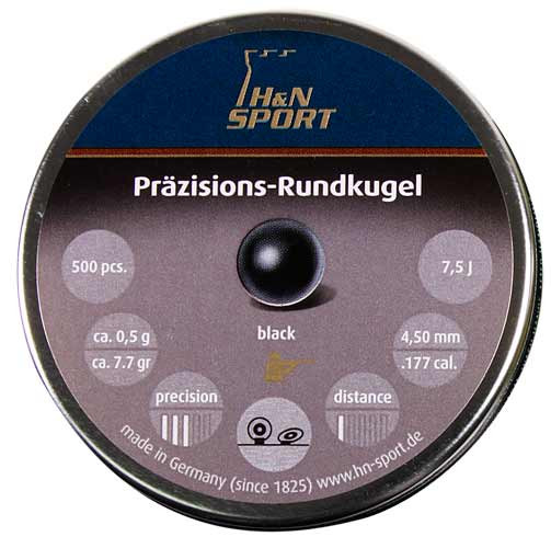 Кульки BB H&N Rundkugel чорні, 500 шт/уп, 0.5 м, 4,5 мм