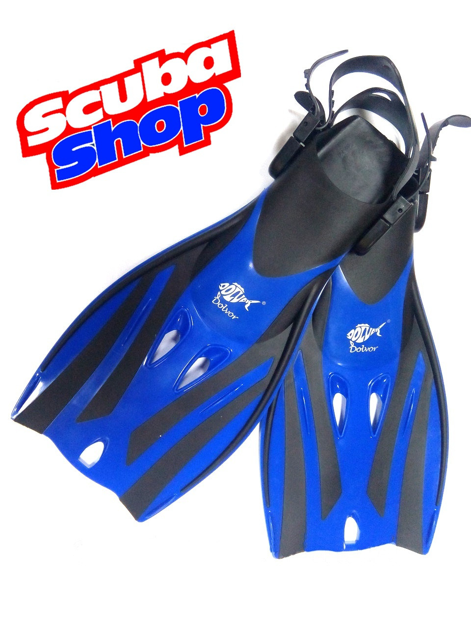 Ласти дитячі Dolvor Froggi з відкритою п'ятою, колір синій, фото 1