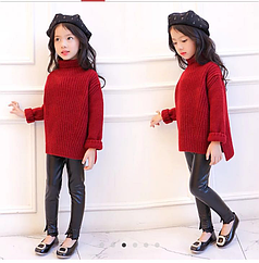 Дитячі стильні шкіряні лосини Арт.CZ804A