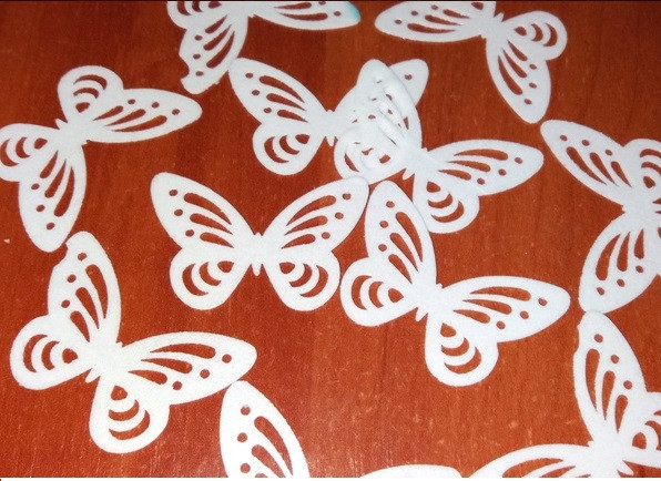 Метелики 3Д Білі 4,5 см 10 шт