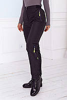 Жіночі зимові штани Slazer з плащової тканини на флісі 50 Чорні (1525)