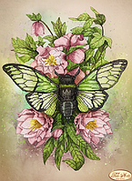 Вишивка бісером "Співаюча цикада" 24х34