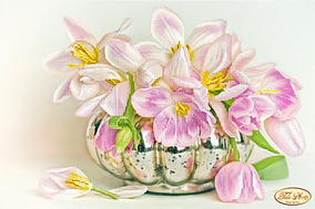 Вишивка бісером "Боке. Перлинові тюльпани" 24х37