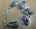 Срібний браслет "Туман" із натуральним чаровитом, фото 6