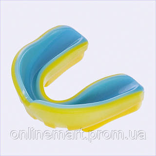 Капа боксерська Zelart BO-0069-L доросла жовто-блакитна 6X15C8231T