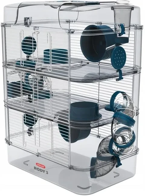 Клітка для дрібних тварин Zolux Rody3 Trio синя 41x27x53 см, фото 1