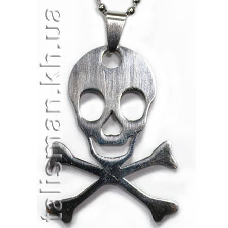 Кулон ST-18 - Череп з кістками (великий), фото 1