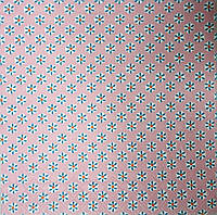 Салфетка для декупажа УФ-256 (33х33см) розовы фон, голубые цветы