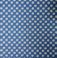Салфетка для декупажа УФ-262 (33х33см) темно-синий фон, белые цветы