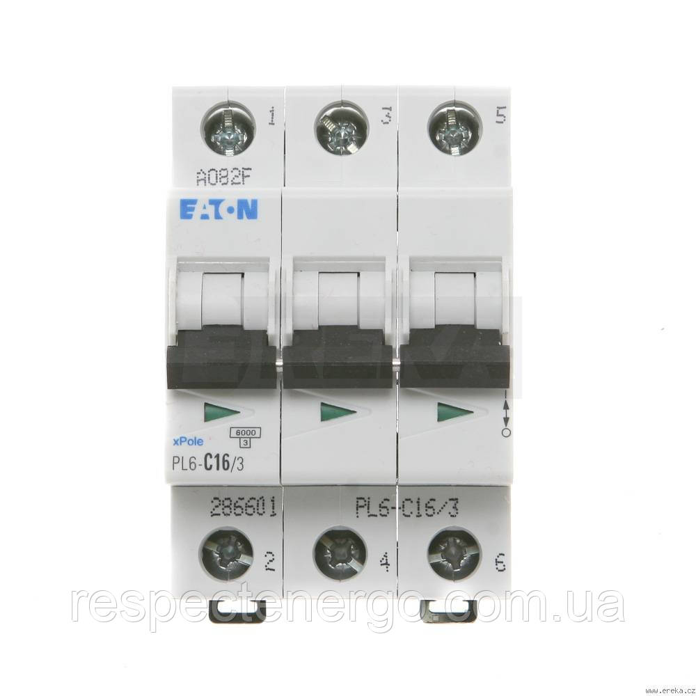 Автоматичний вимикач PL6-С16/3 3P 16 А х-ка C, Eaton - фото 1 - id-p502131821