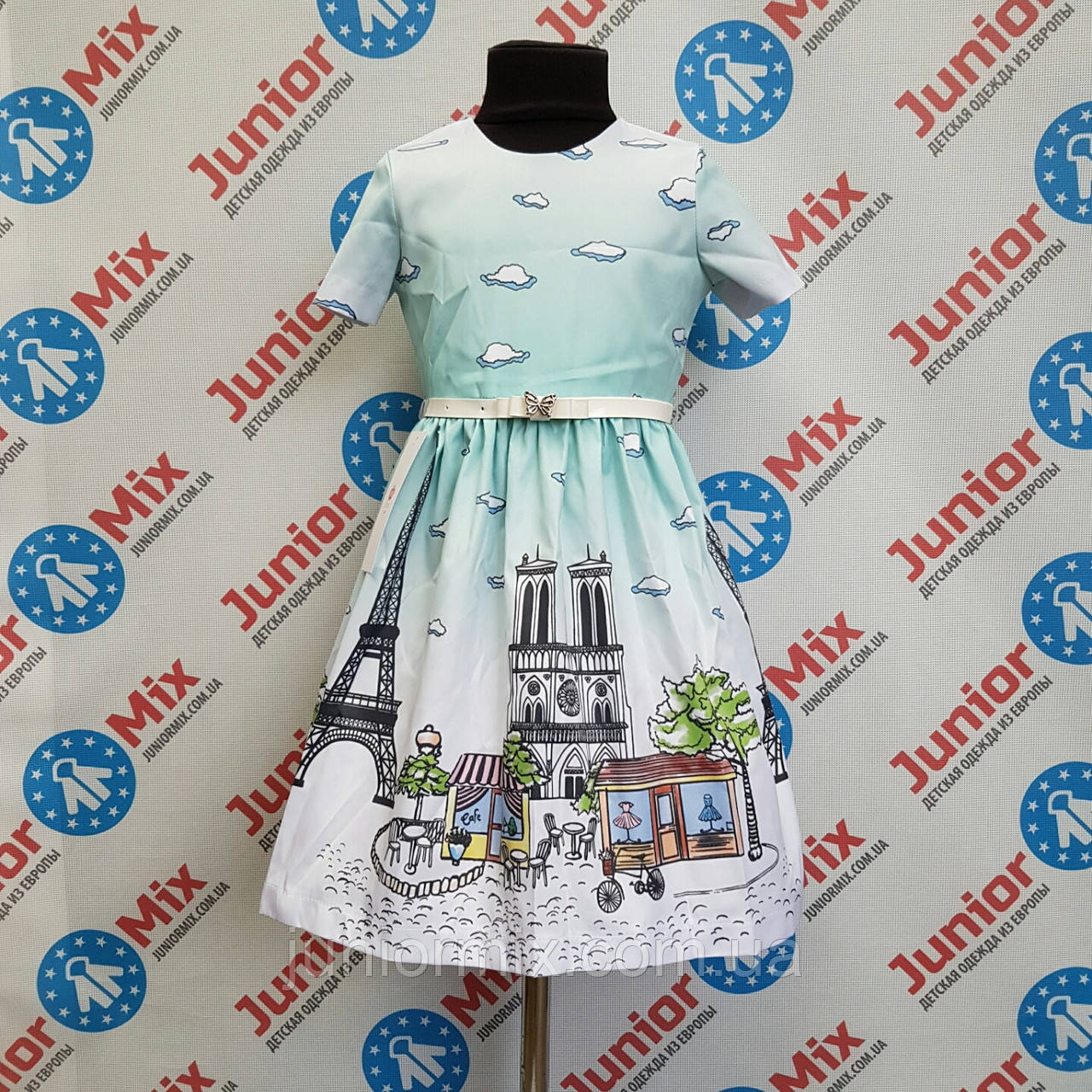 Модне плаття на дівчинку з малюнком DEVA. ПОЛЬША