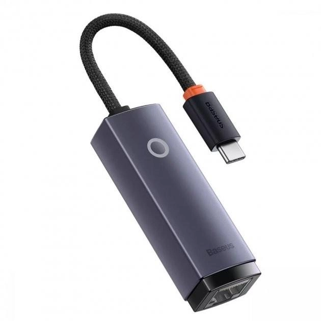 Адаптер Baseus Lite Series Ethernet Adapter Type-C to RJ45 LAN Port 1000Mbps WKQX000301 Black, фото 1
