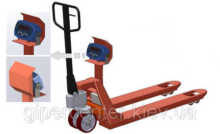 Гідравлічний візок із вагами 4BDU2000P-В бюджет 520x1200 мм (до 2000 кг), фото 2