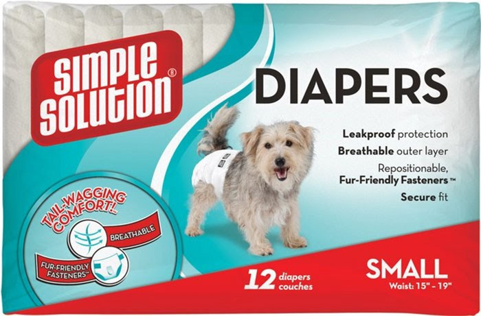Simple Solution Disposable Diapers (Симпл Солюшн Диспосбл) подгузники для собак и животных (12 штук) S маленькие и средние, фото 1