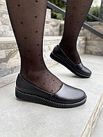 Балетки жіночі BOGATKO 8131 чорні (весна-осінь, шкіра натуральна) (3543) 40