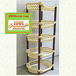 Пластикова етажерка LUX на 6 ярусів, кавово-коричневий, фото 2