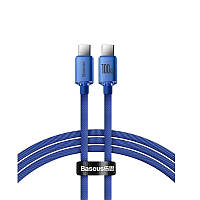 Кабель Baseus Crystal Shine Series Fast Charging Data Cable Type-C to Type-C 100W 1.2m Blue "TheOne"