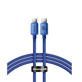 Кабель Baseus Crystal Shine Series Fast Charging Data Cable Type-C to Type-C 100W 1.2m Blue "TheOne"