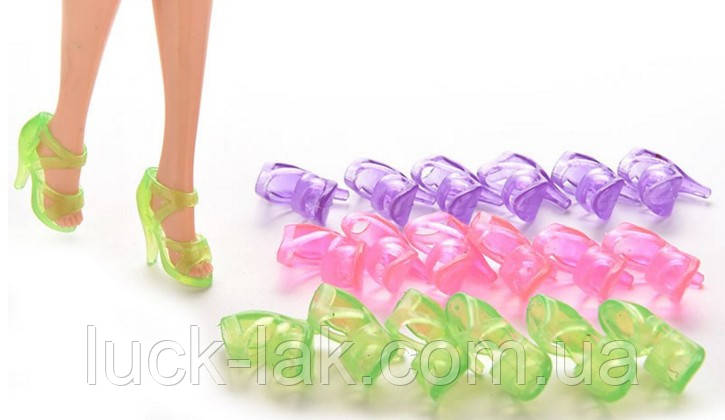 Босоніжки для Барбі яскраві прозорі, фото 1