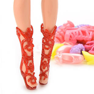 Чобітки для ляльки ажурні літні, взуття для Барбі, колір на вибір