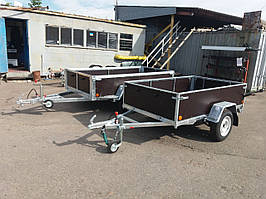 Односічний бортовий причіп 2,5 м х 1,5 м. Борта — фанера! Без гальм.
