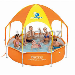 Каркасний басейн для дачі з навісом bestway 56432 244*51см., фото 2