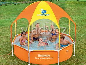 Каркасний басейн для дачі з навісом bestway 56432 244*51см., фото 2