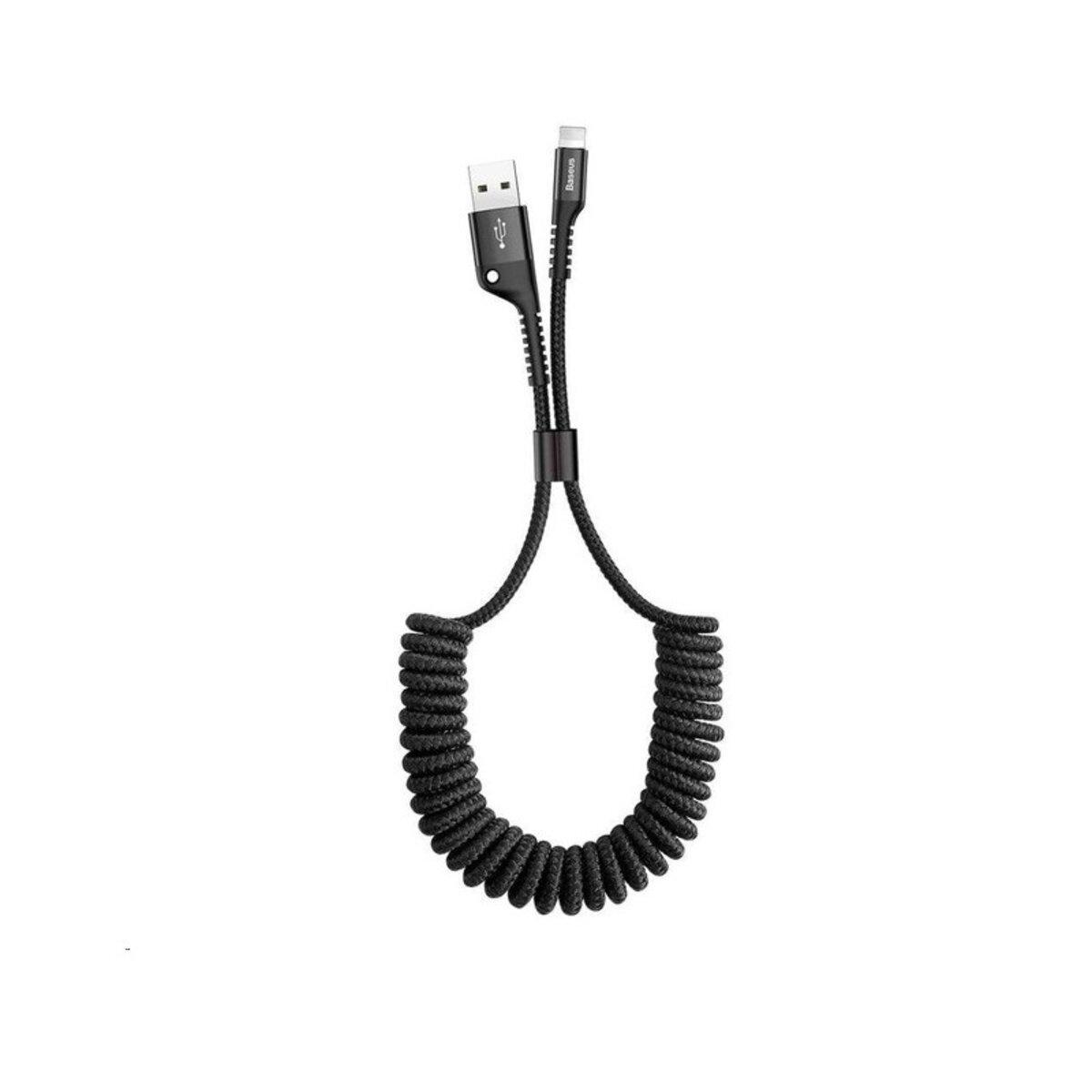 Кабель Baseus Fish eye Spring Data Cable Lightning 1m Black PTR, фото 1