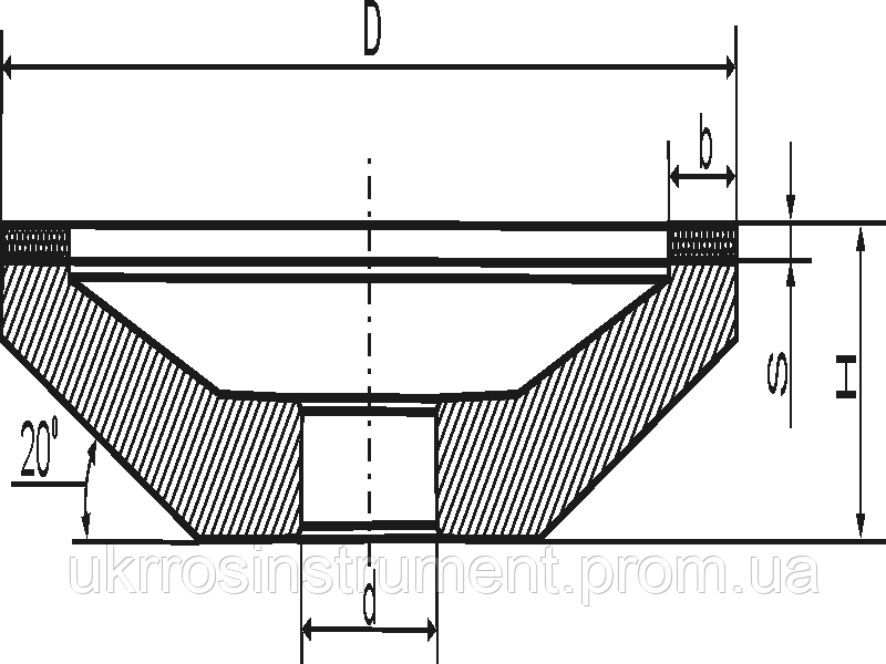 Алмазный шлиф.круг " Тарелка " (АТ) формы-12А2-20 D-125мм*H-14мм*b-8мм*S-5мм АС4 125/100 В2-01 100% - фото 1 - id-p502346352