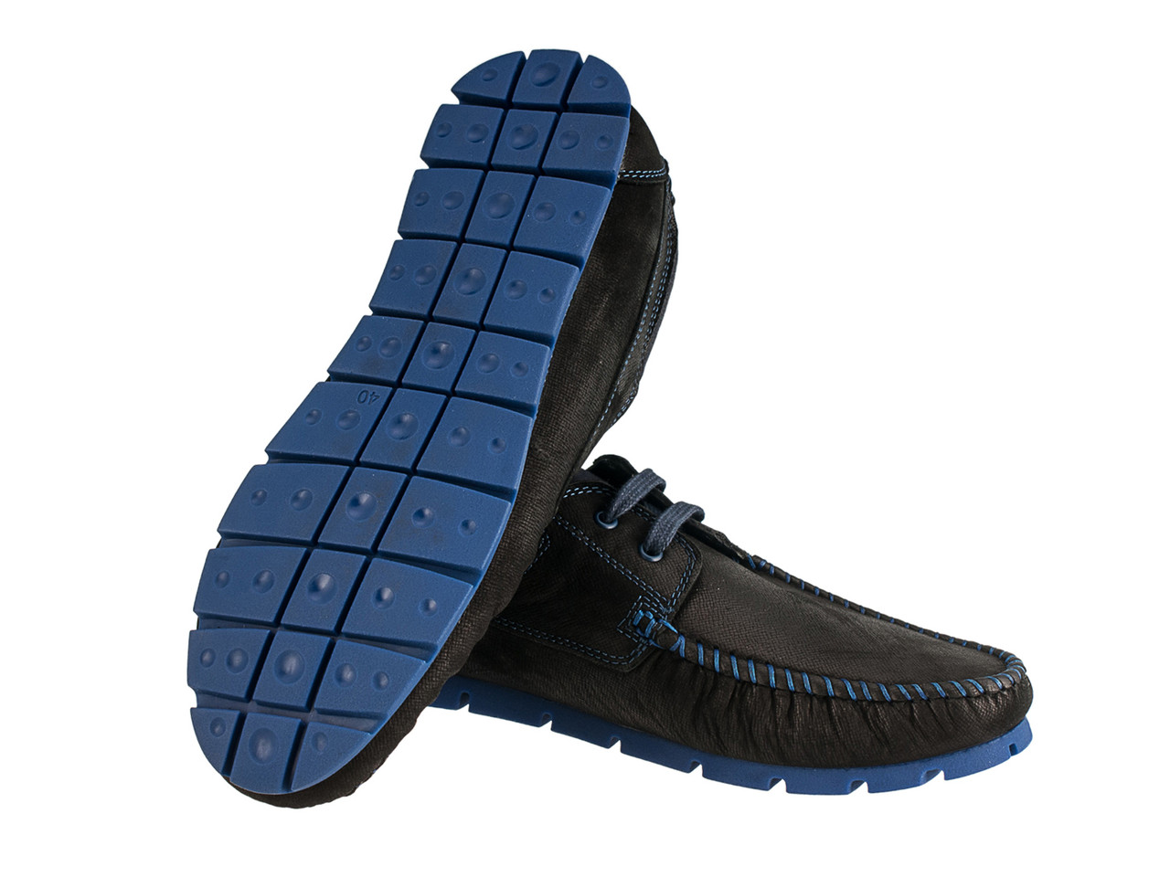 Мокасини Etor 13651-16654-013-1  чорно+синій
