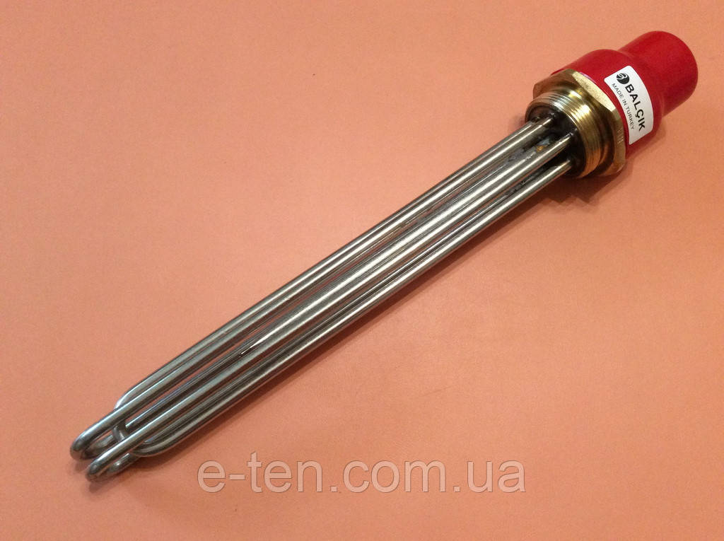 Блок ТЕН прямий 6000 W (220/380 V) на різьбі 2" (58 мм) з нержавійки / Lдовжина=350мм (Balcik, Туреччина)