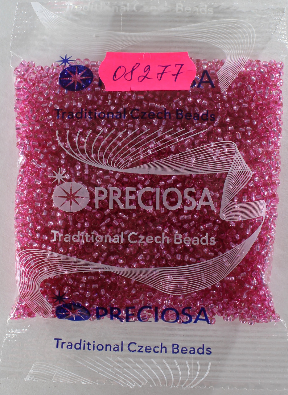 Бісер 10/0, 08277, колір - рожево- оранжевий срібна середина (уп.50 грам)
