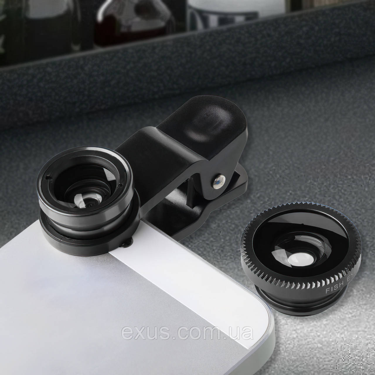 Лінза для камери телефону Fish Eye LENS Y-12 Чорний (206), фото 1