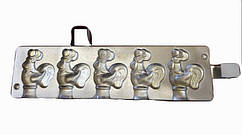 Форма для льодяників на паличці Півники на 5 комірок