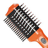 Фен щітка для волосся 800Вт, від мережі, VGR V-497, Помаранчевий / Фен стайлер для укладання та завивки / Фен з гребінцем, фото 3