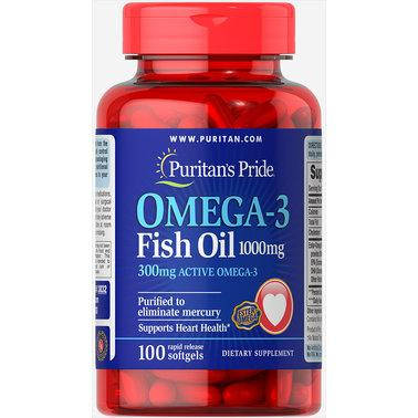 

Омега-3, Omega-3 Fish Oil, Puritan's Pride, 1000 мг, 300 мг, 100 капсул (PTP-13832)