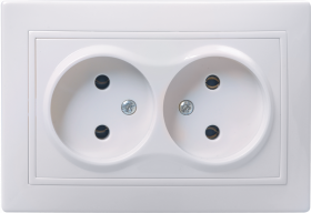 

Розетка 2-местная РС12-2-КБ без заземляющего контакта без защитной шторки 10А КВАРТА белый IEK
