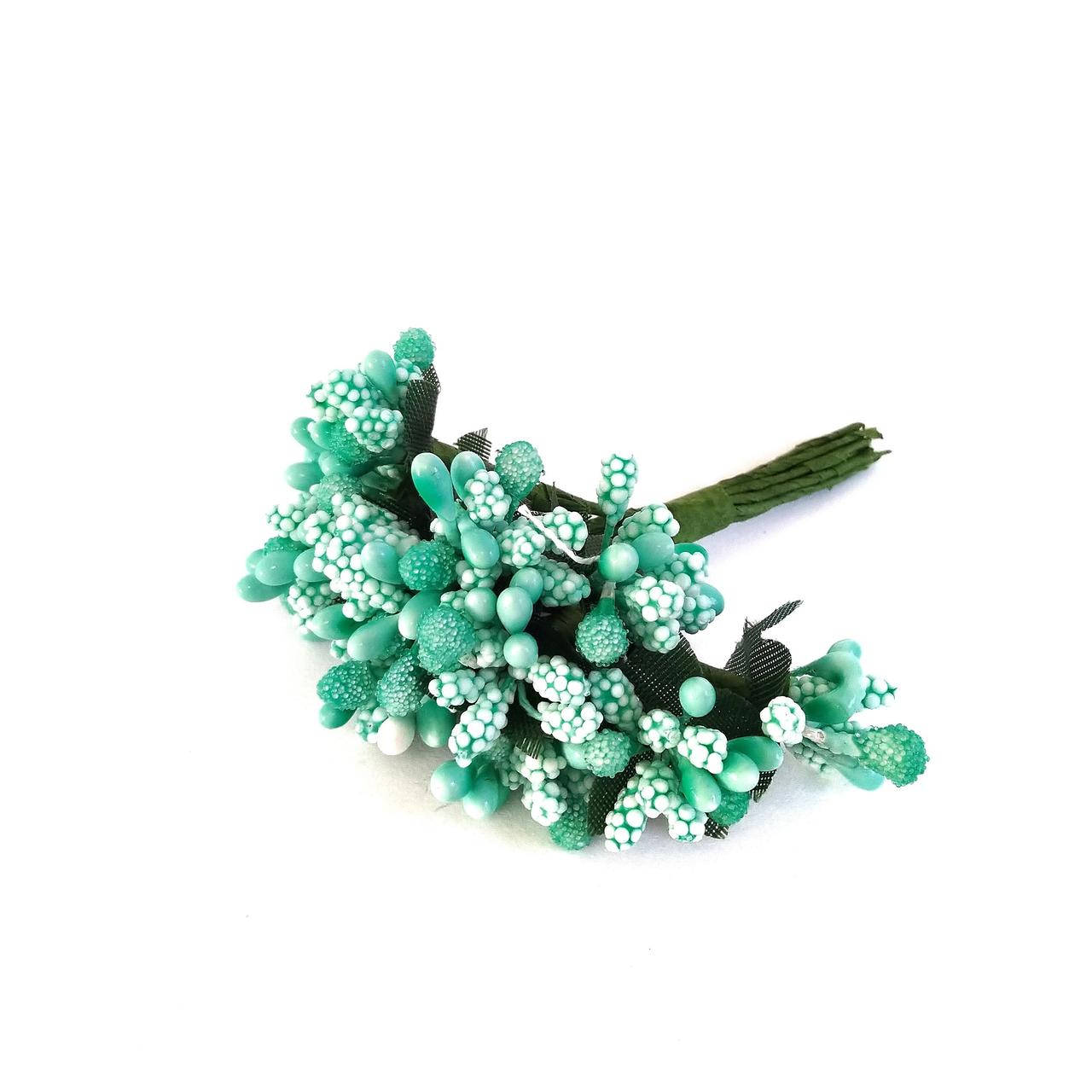 

Тычинки сложные на проволоке 12 штук. Цвет мятный