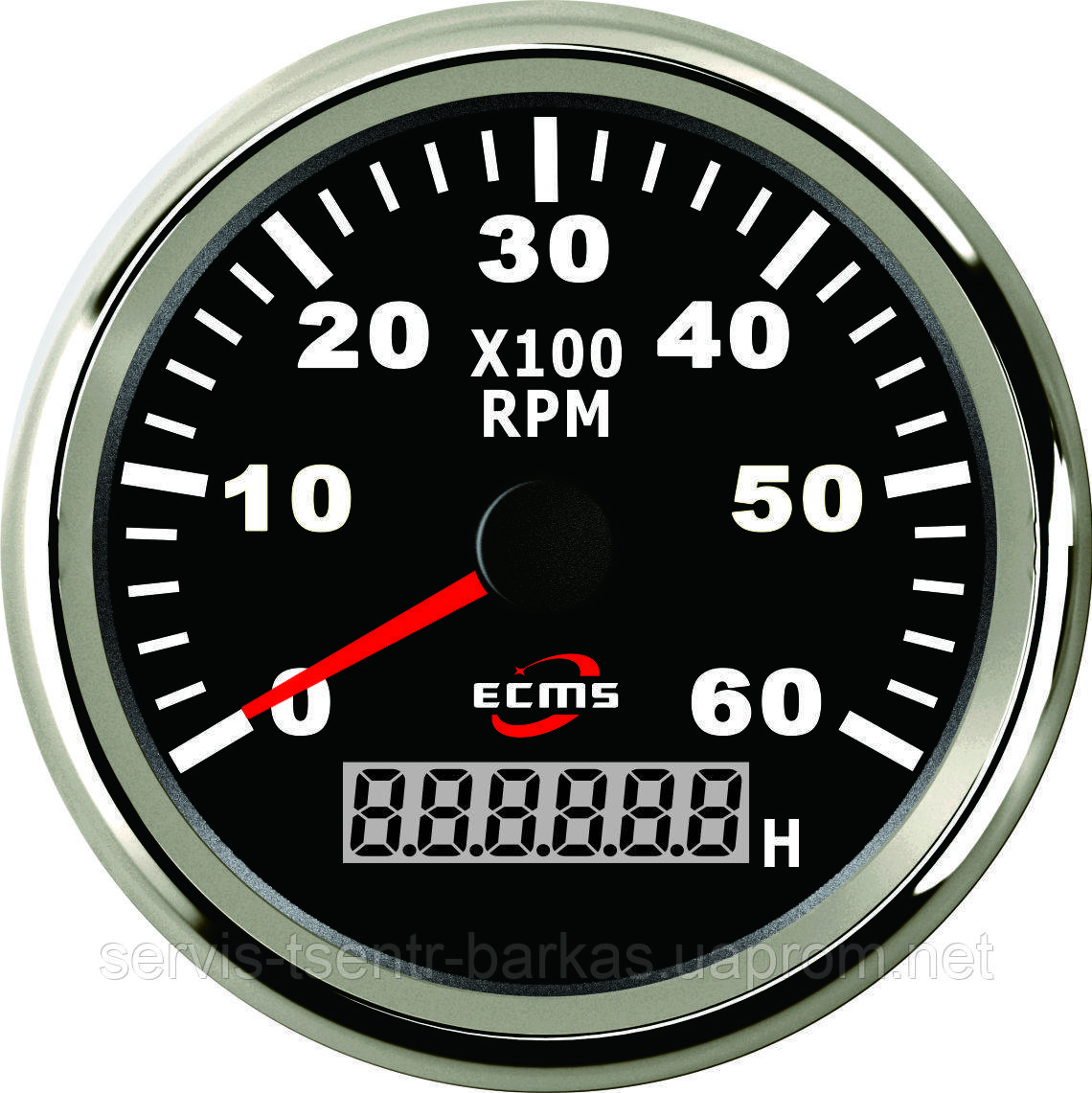 Тахометр со счетчиком моточасов ECMS (черный) PMH3-BS-6K - фото 1 - id-p502576631