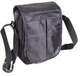 Вертикальная мужская сумка из нейлона 301498 черная, фото 3