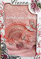 Махровое полотенце 50*90 см 3D "Бабочка" Vianna, розовое