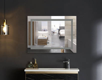 Зеркало Mixxus с LED Touch и Anti-fog для ванной комнаты с димером и часами безмедное стекло