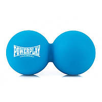 Массажный двойной мяч силиконовый PowerPlay PP-4355 Silicone Lacrosse Peanut Ball (6.3*12.6см.) Синий GoodPlace