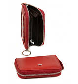 Гаманець жіночий ключниця з натуральної шкіри, гаманець-ключниця червоний колір