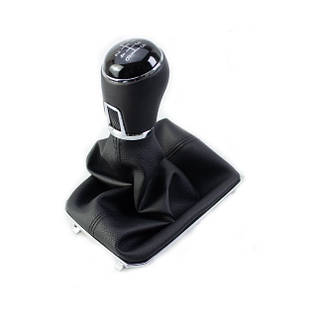 Ручка КПП с чехлом и рамкой Volkswagen Passat B8 6-ти ступка Кожаная ручка Фольксваген Пассат B8