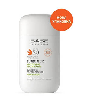 BABE Laboratorios Super Fluid SPF 50 (БАБЕ Лабораториос) – солнцезащитный флюид для лица, матирующий, 50 мл