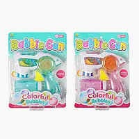 Пістолет з мильними бульбашками 501 А (84/2) 2 види, підсвічування, 2 пляшечки з мильним розчином, на батарейці, 1шт на листі