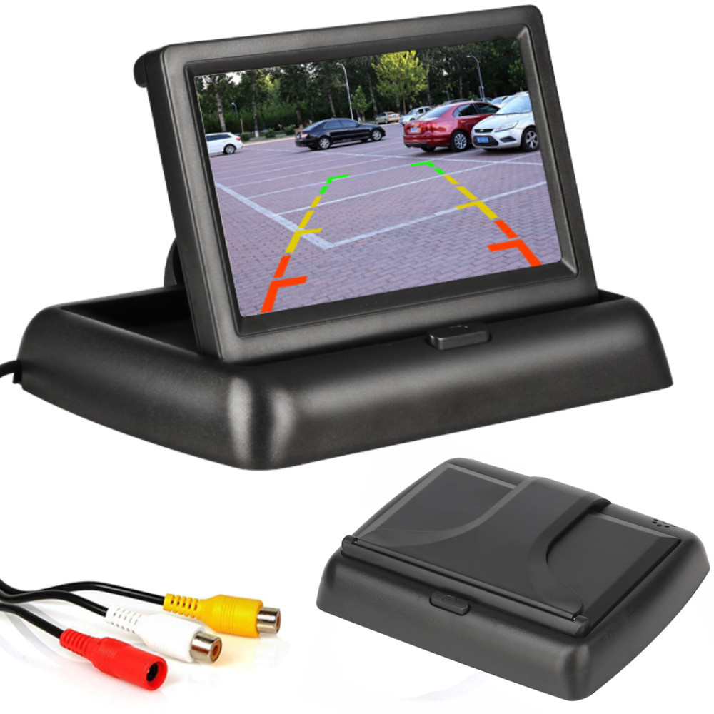 Монітор для камери заднього виду 4,3", Чорний / Автомобільний дисплей для реєстратора на торпеду, фото 1