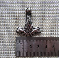 Кулон Молот Тора зі зміями Сріблення / Кулон Молот Тора зі зміями Сріблення 3x3 см