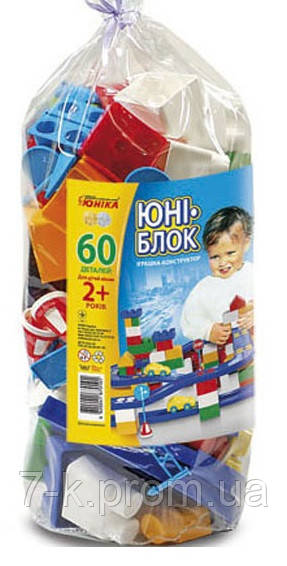 Дитячий Конструктор ЮНІКА 0101 Юні-Блок 60 елементів
